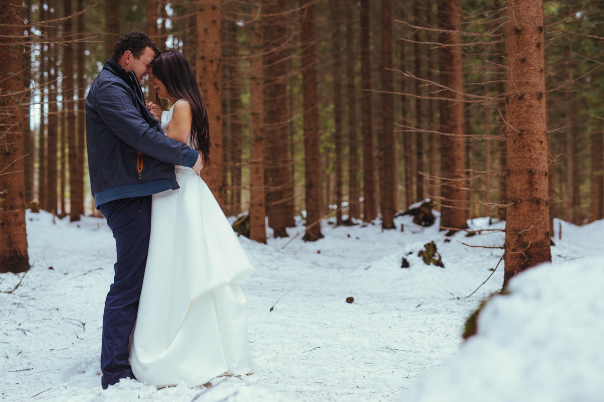 gdzie na plener ślubny w zimie, zimowe zdjęcia ślubne, ślub w górach