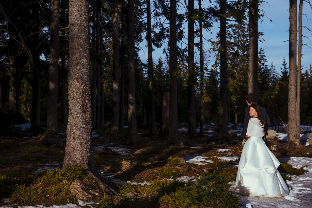 gdzie na plener ślubny w zimie, zimowe zdjęcia ślubne